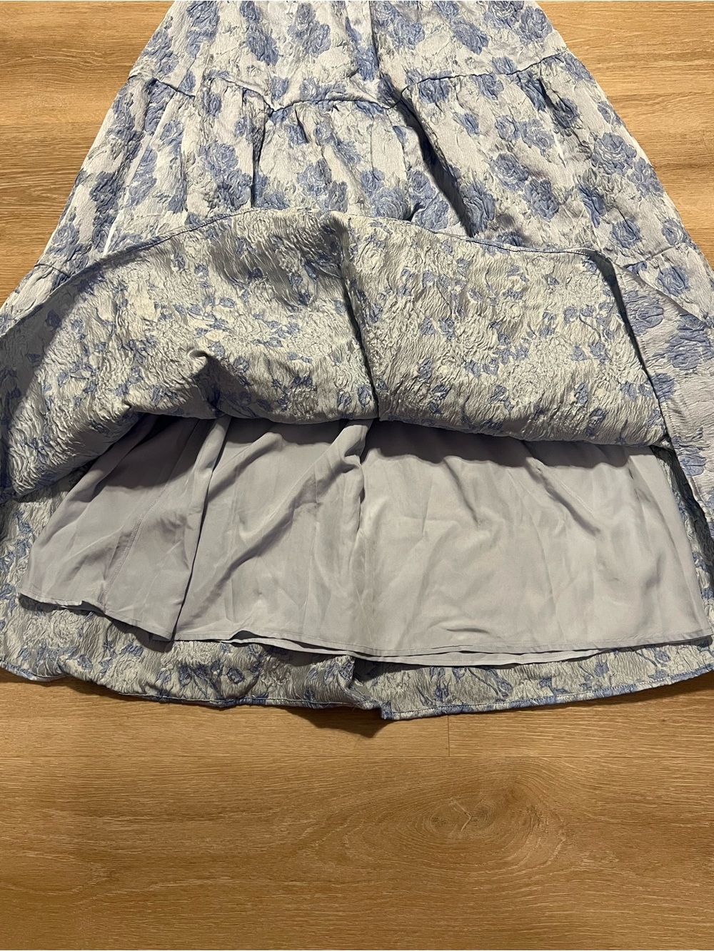 NWT Beautiful Altar'd State Skye Blue Jacquard Floral Maxi Dress Size Medium - Picture 12 of 15